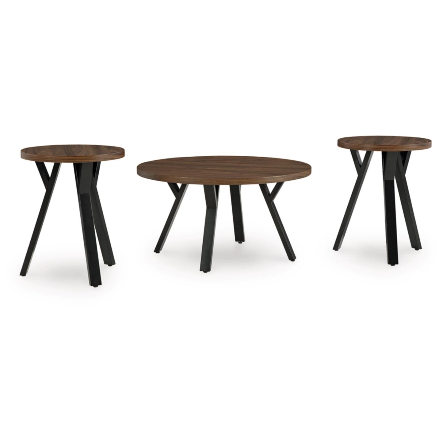 Elbrynn 3pc Occasional Table Set - Brown & Black