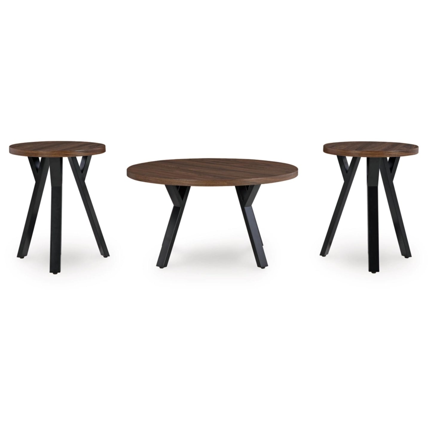 Elbrynn 3pc Occasional Table Set - Brown & Black