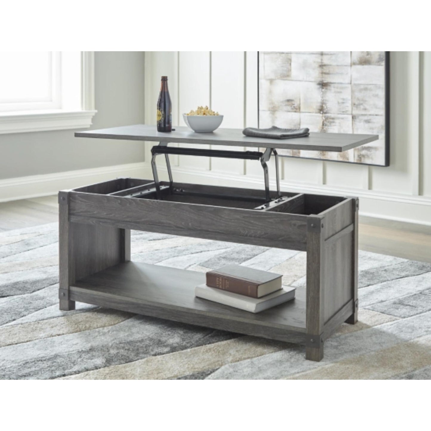 Freedan Rect Lift Top Cocktail Table