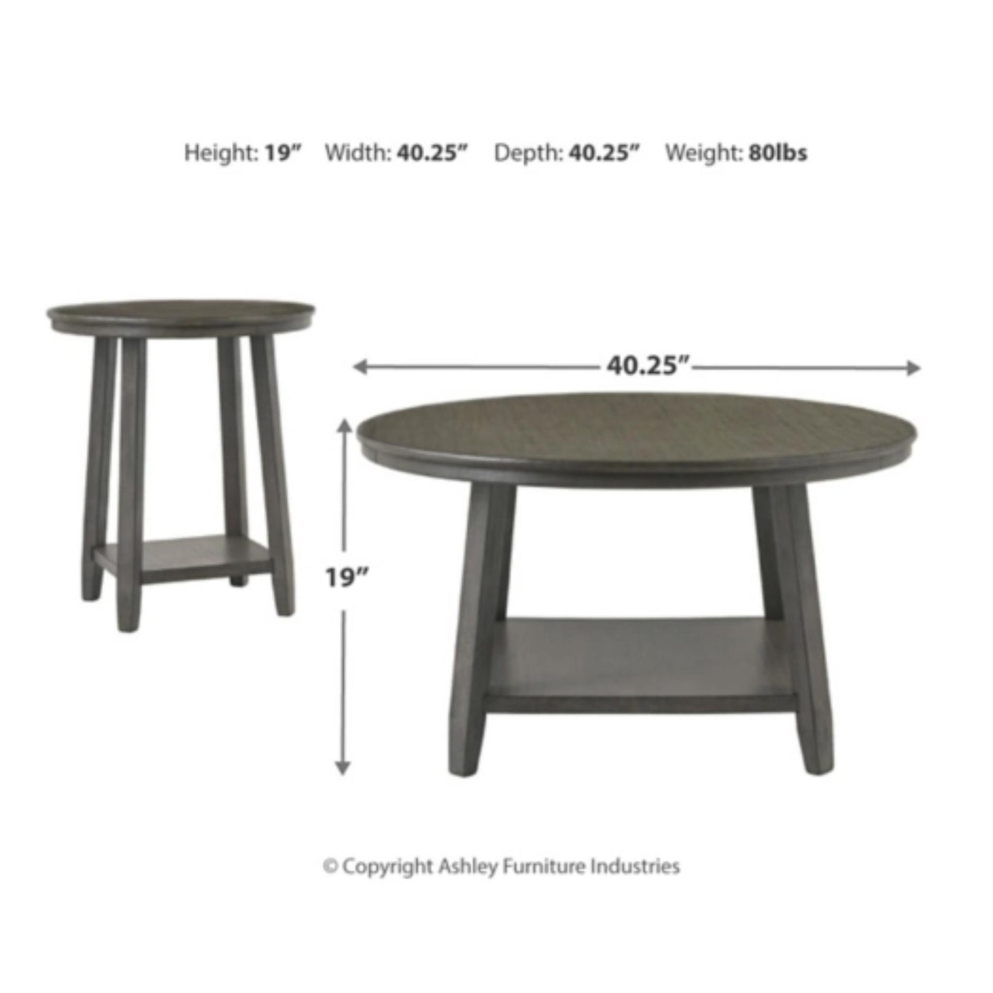 Caitbrook 3pc Occasional Table Set - Gray