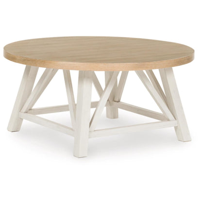 Fawndell 3pc Occasional Table Set - Antique White & Brown