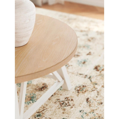 Fawndell 3pc Occasional Table Set - Antique White & Brown