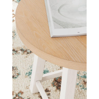 Fawndell 3pc Occasional Table Set - Antique White & Brown