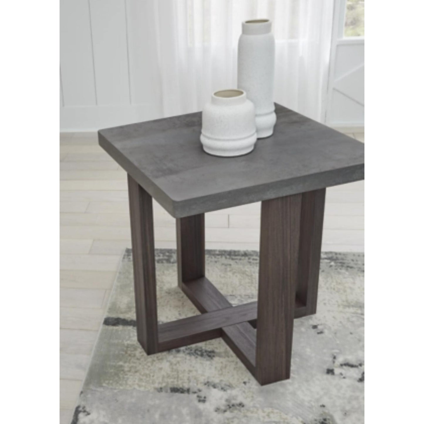 Dynnford 3pc Occasional Table Set - Gray & Brown