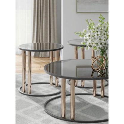 Hannerly 3pc Occasional Table Set - Black & Gold