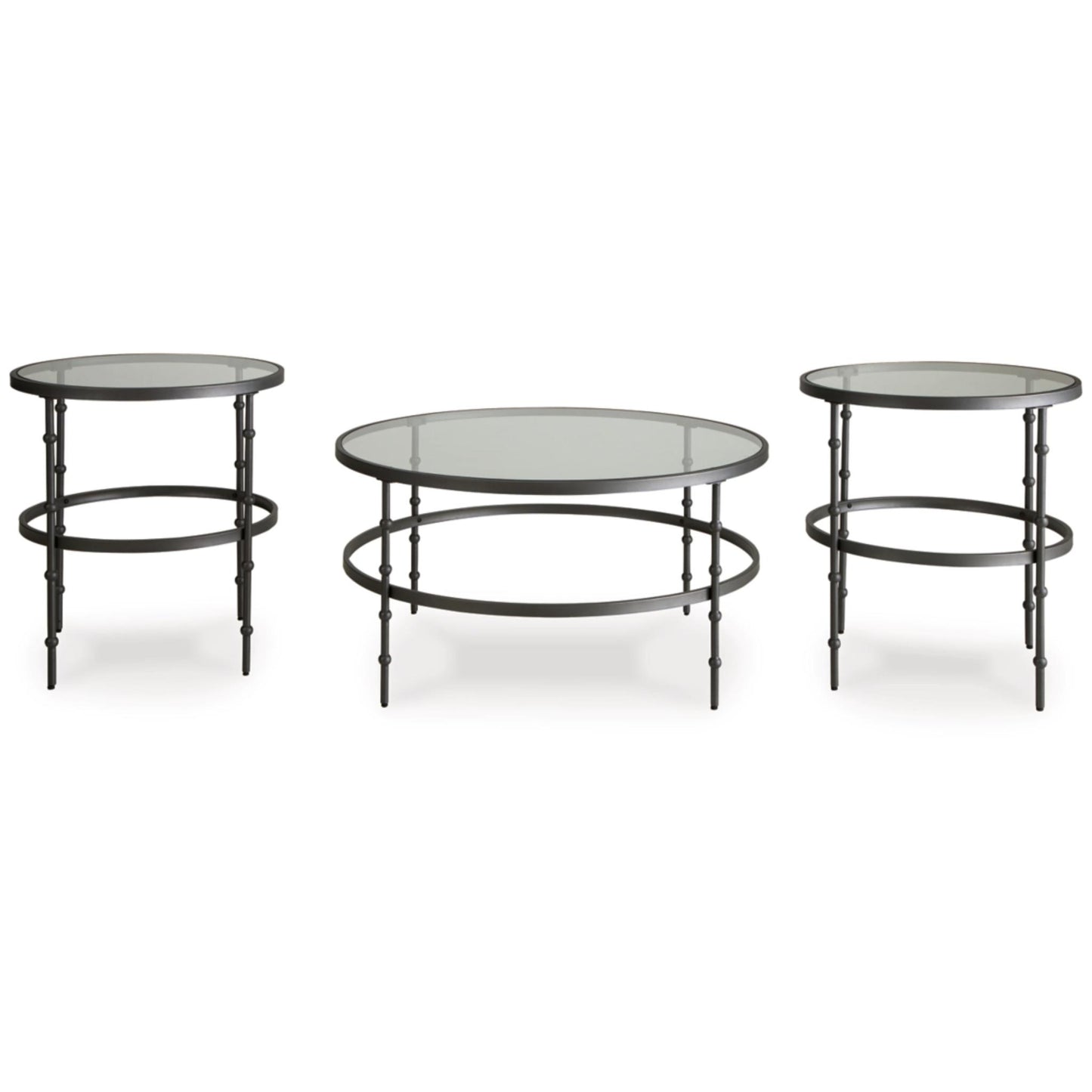 Kellyco 3pc Occasional Table Set - Gunmetal