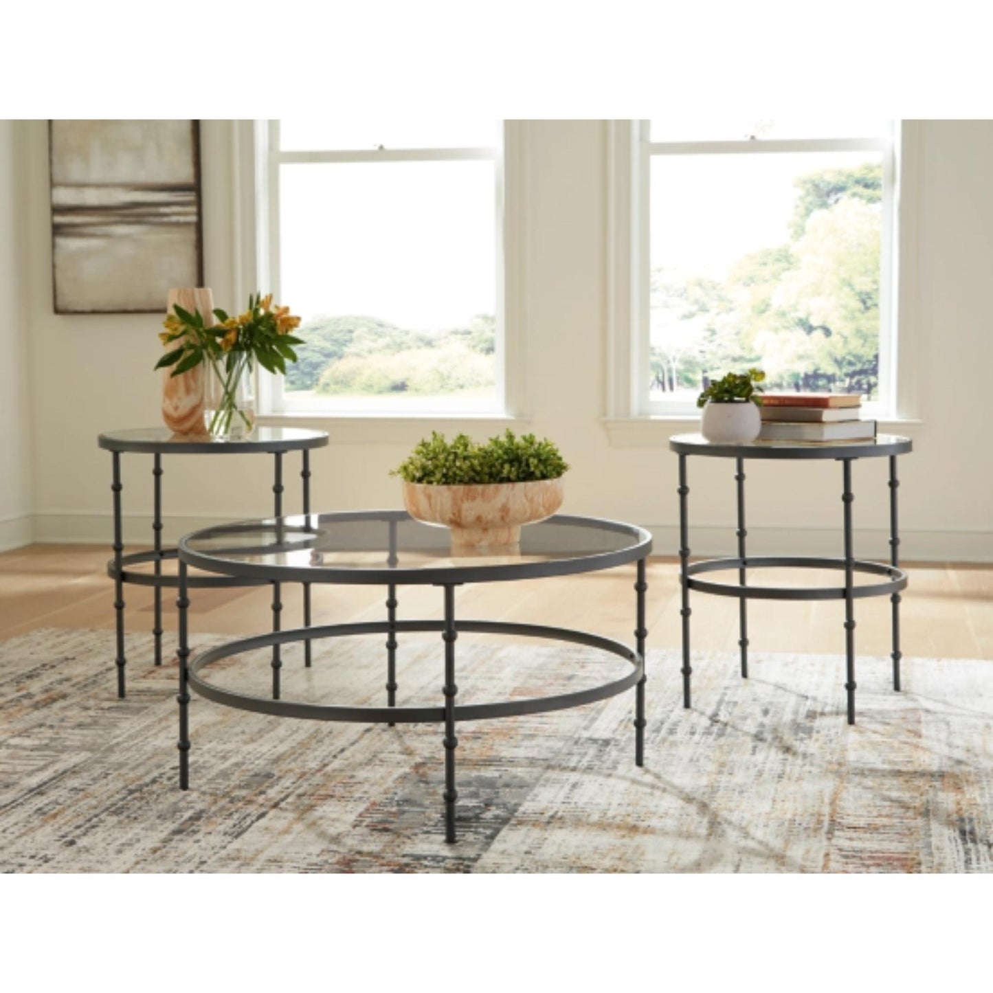 Kellyco 3pc Occasional Table Set - Gunmetal