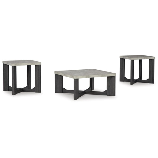Sharstorm 3pc Occasional Table Set - Two - Tone Gray