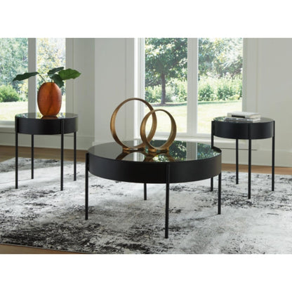 Ardoline 3pc Occasional Table Set - Black