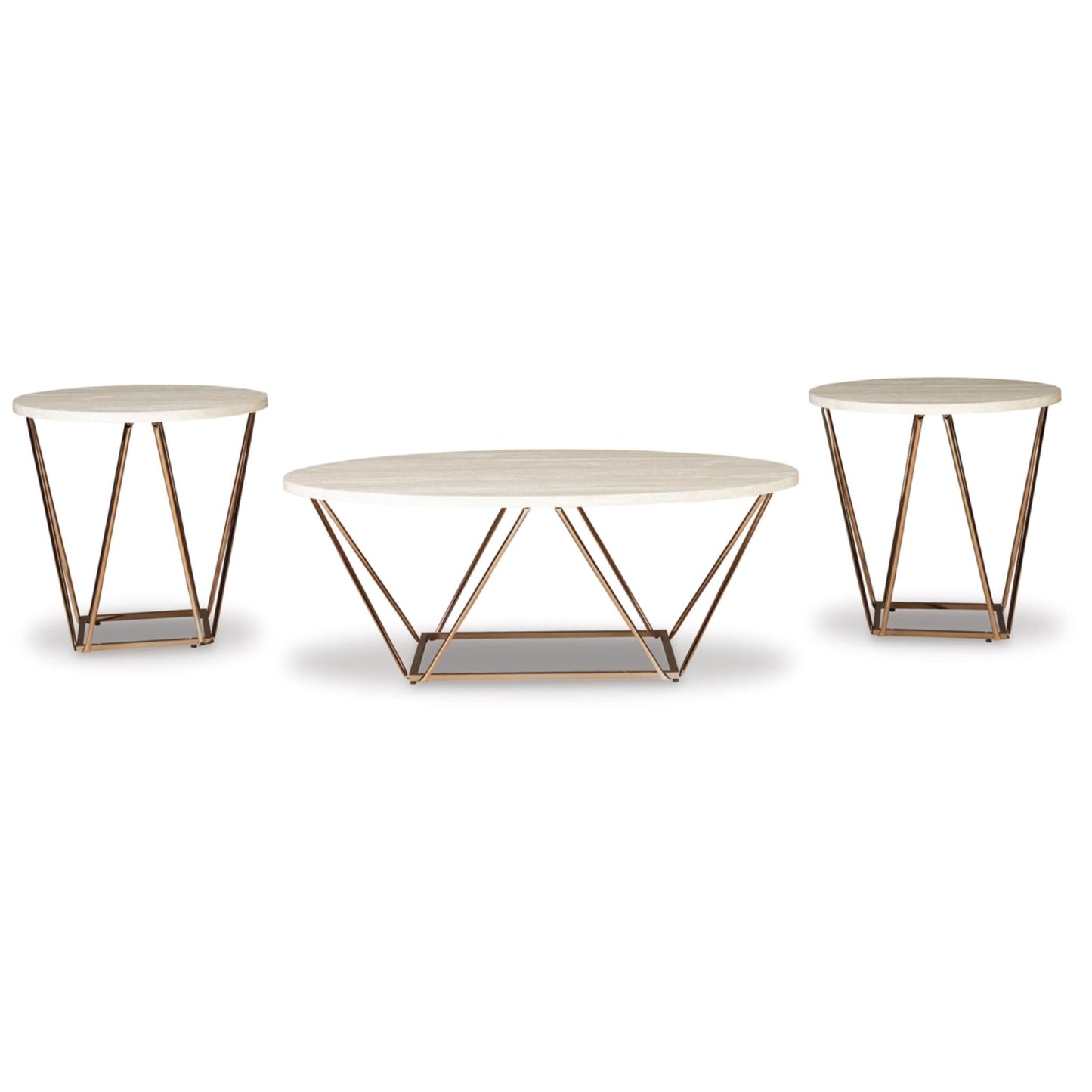 Tarica 3pc Occasional Table Set - Two - tone