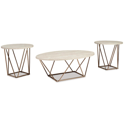 Tarica 3pc Occasional Table Set - Two - tone