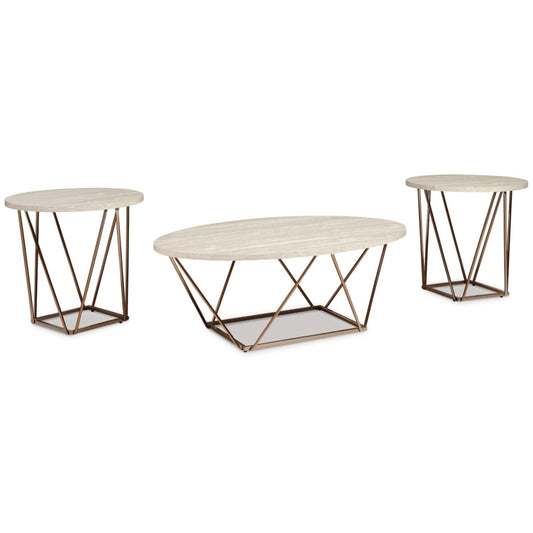 Tarica 3pc Occasional Table Set - Two - tone