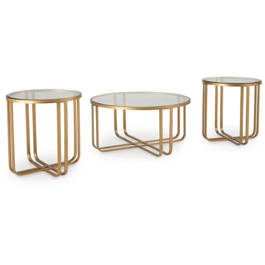 Milloton 3pc Occasional Table Set - Gold