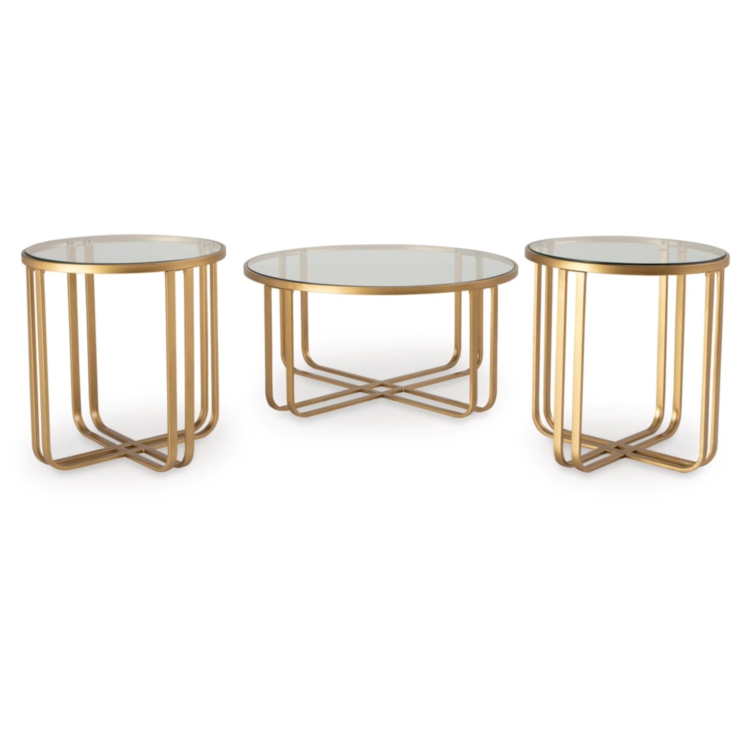 Milloton 3pc Occasional Table Set - Gold