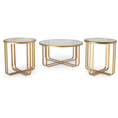 Milloton 3pc Occasional Table Set - Gold