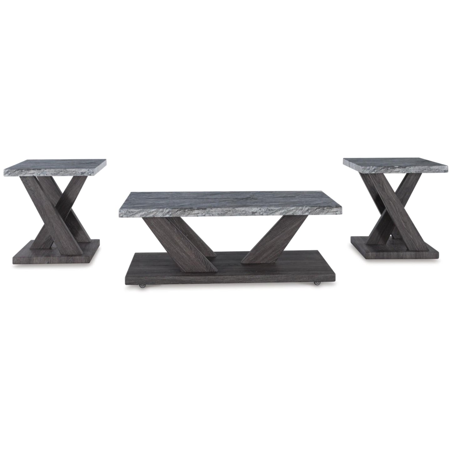 Bensonale 3pc Occasional Table Set - Brown & Gray