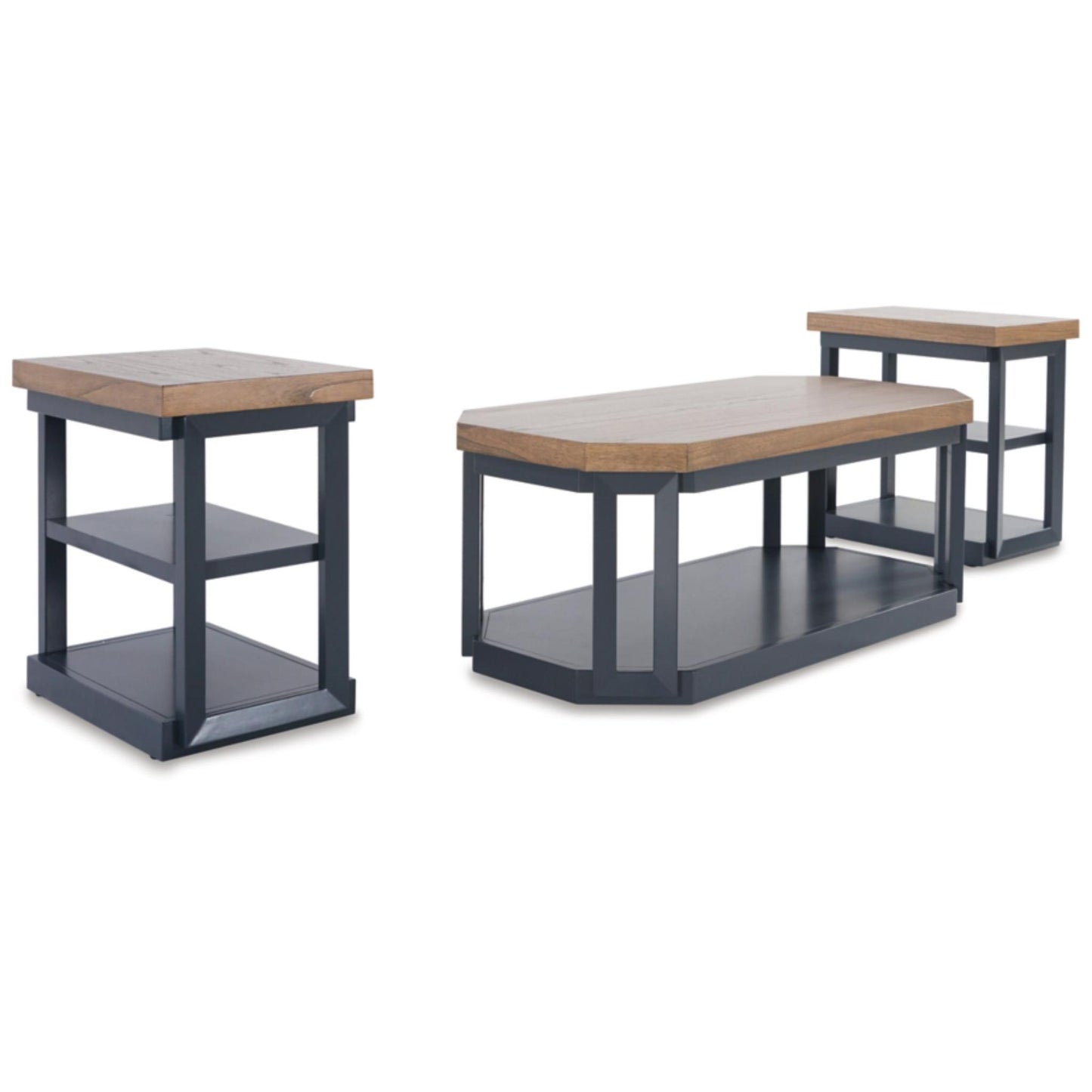 Landocken 3pc Occasional Table Set - Brow & Blue