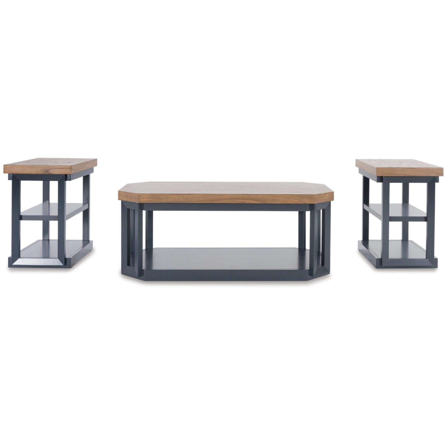 Landocken 3pc Occasional Table Set - Brow & Blue