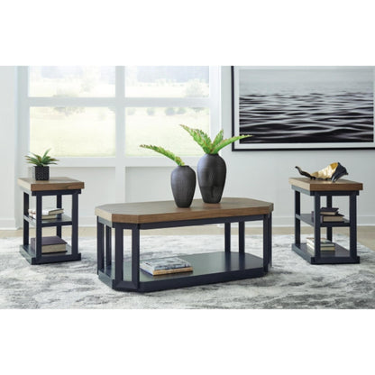 Landocken 3pc Occasional Table Set - Brow & Blue