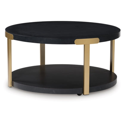 Shylore 3pc Occasional Table Set - Black & Brass