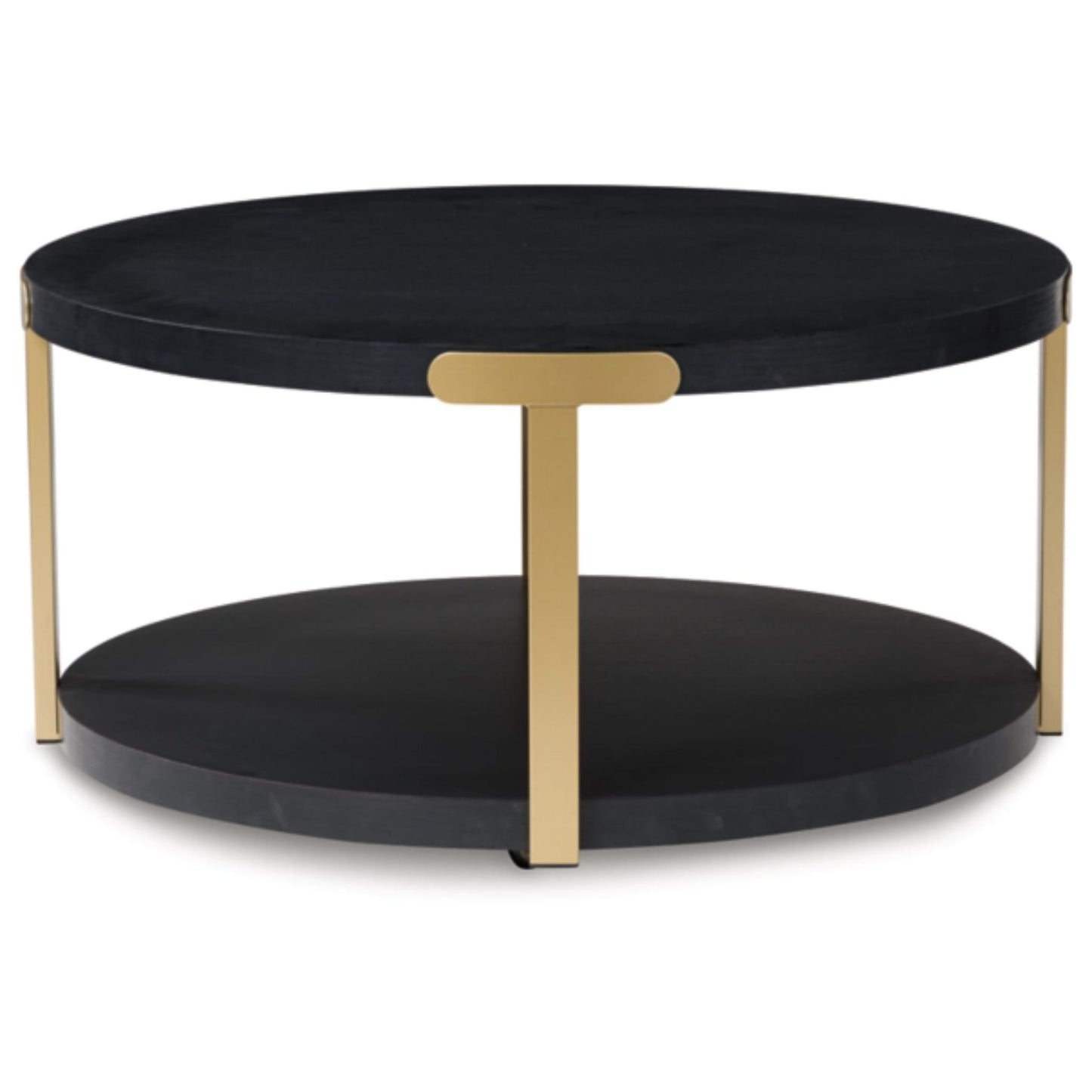 Shylore 3pc Occasional Table Set - Black & Brass