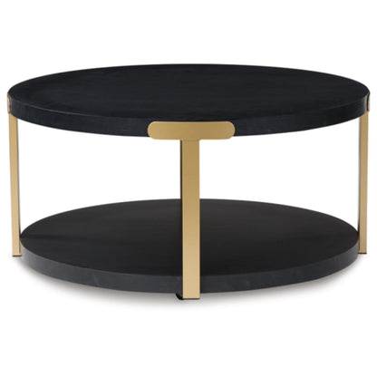 Shylore 3pc Occasional Table Set - Black & Brass