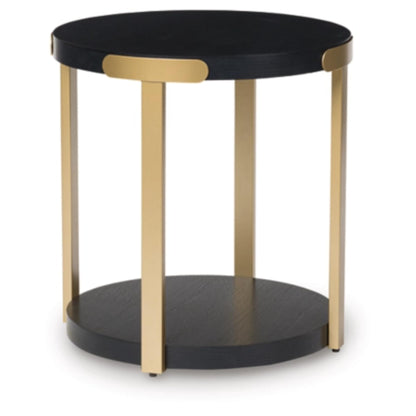 Shylore 3pc Occasional Table Set - Black & Brass