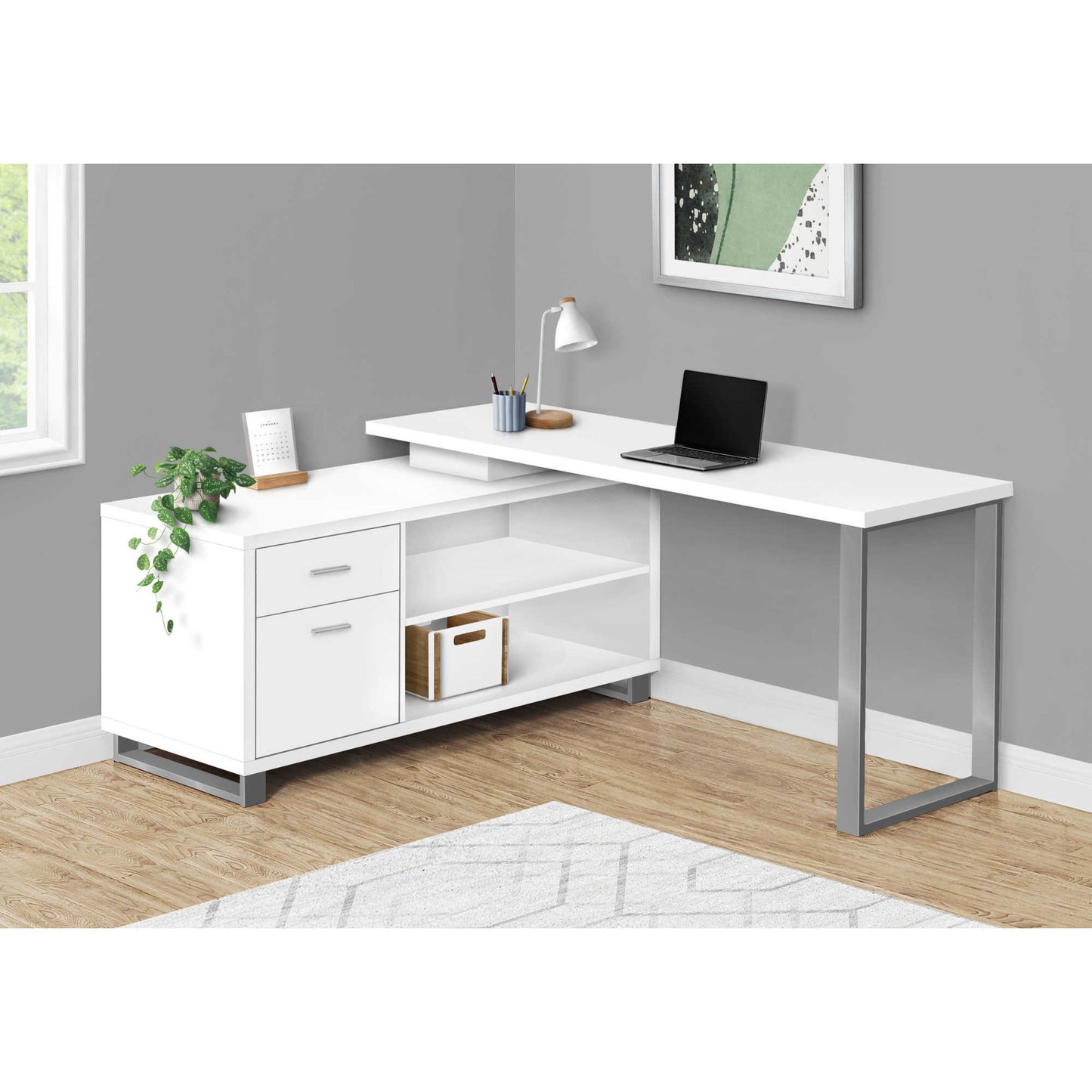 OFFICE DESK M7716 - Black / White / Cherry / Reclaimed / Grey / Modern Grey / Espresso