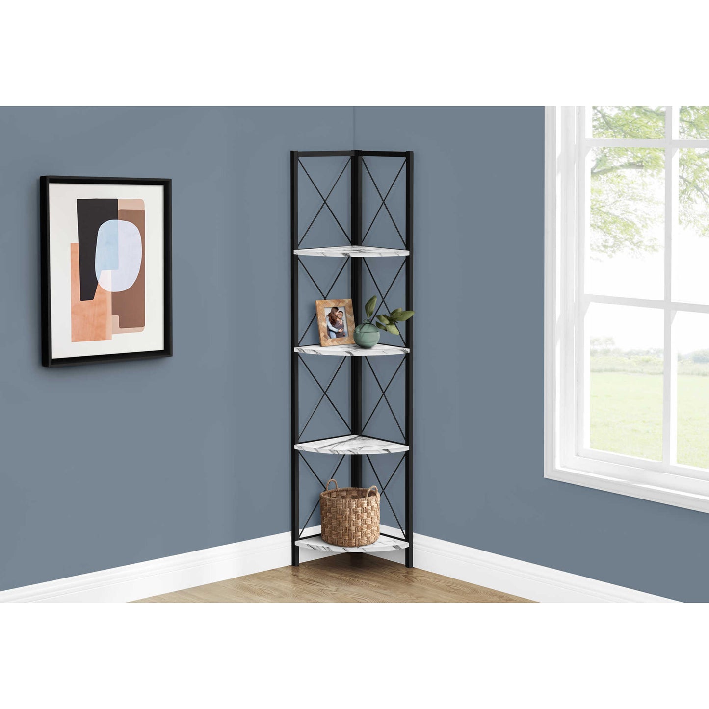 60" BOOKCASE M3646 - Brown Reclaimed / Grey / Dark Taupe / White Marble / Natural / Black / Black Marble / Espresso