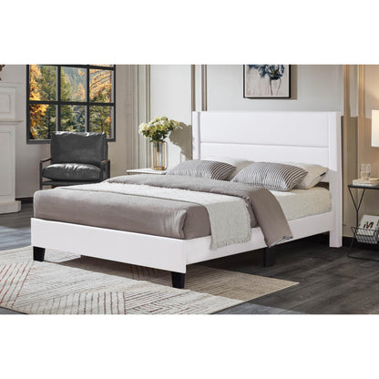 Queen Hudson Platform Bed T 2175 - Grey Leather / Grey Linen / Black Leather / White Leather