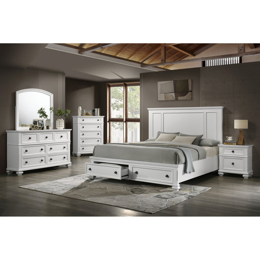 Victoria Double / Queen 6pc Bedroom Set - B7079 -  Black / White / Antique White / Brown / Grey