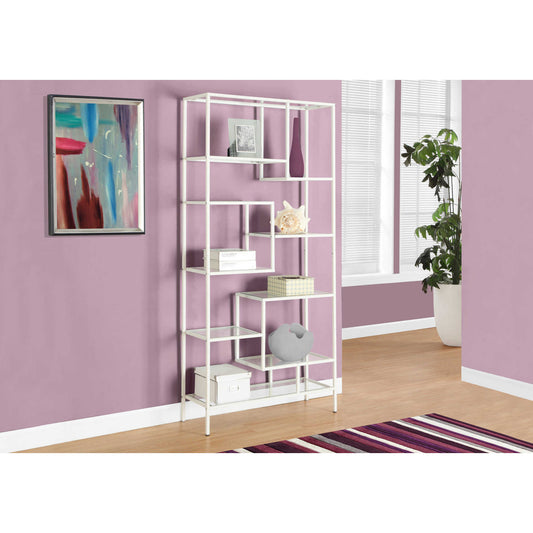 72" BOOKCASE M7159 - Silver / White