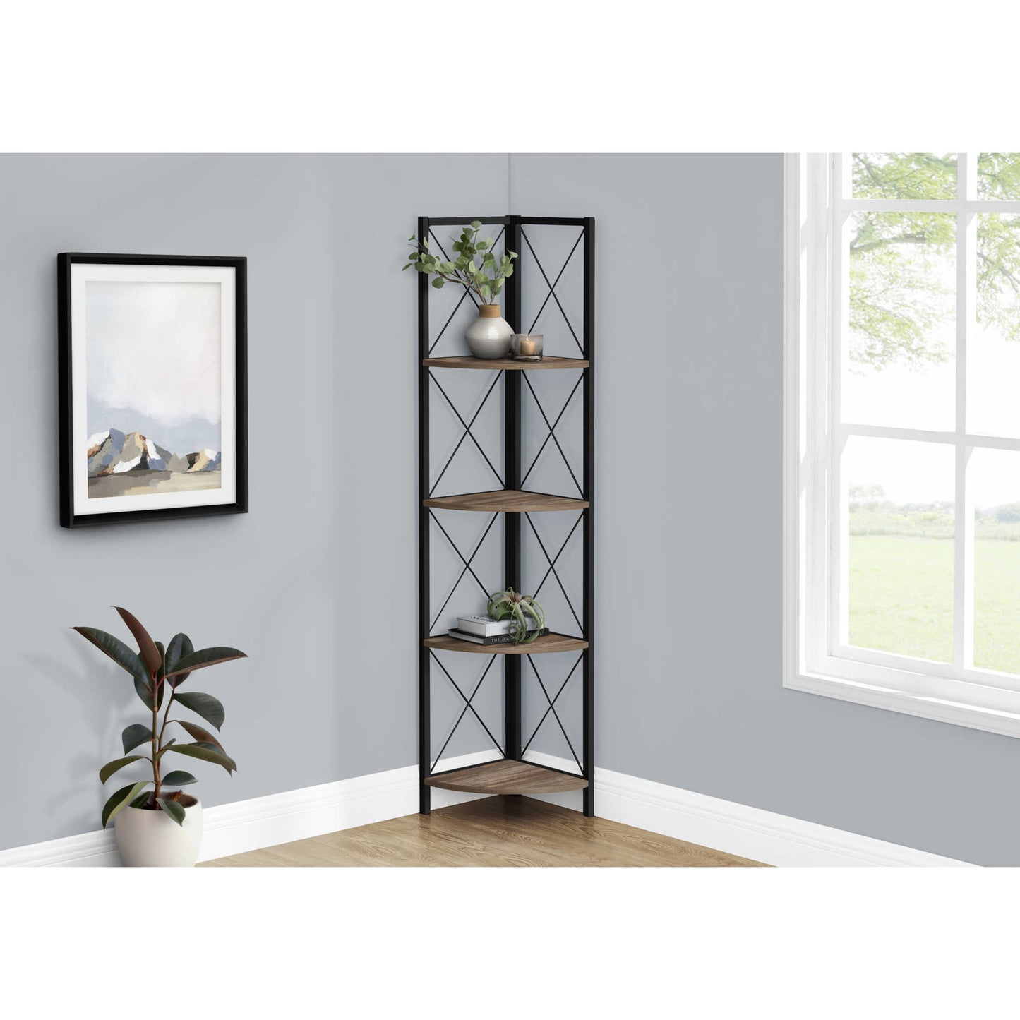 60" BOOKCASE M3646 - Brown Reclaimed / Grey / Dark Taupe / White Marble / Natural / Black / Black Marble / Espresso