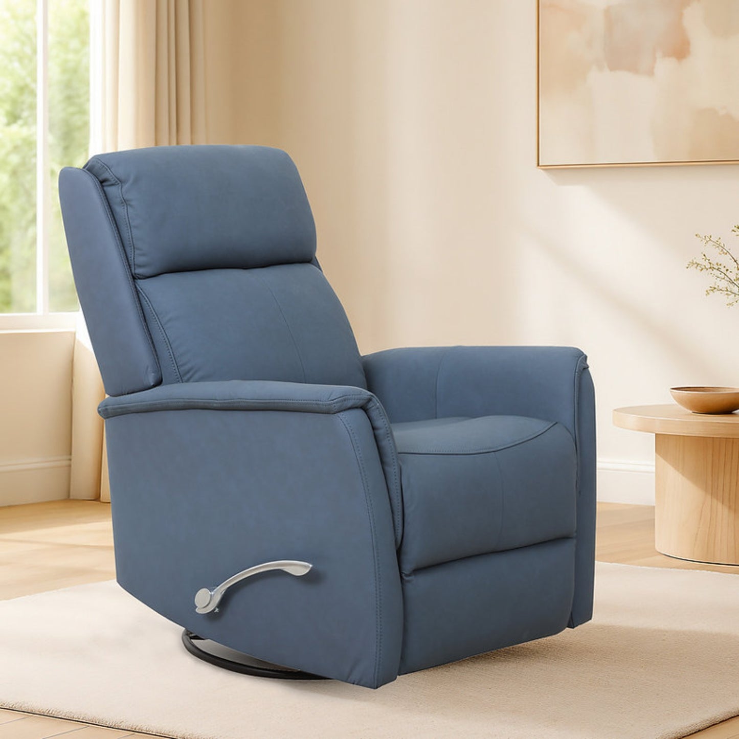IF-6383 Leather Match Rocker Recliner - Sapphire