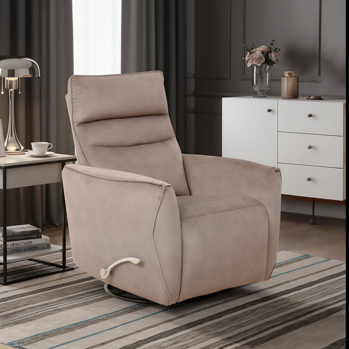 IF-6327 Rocker Recliner - Silver Grey / Light Taupe