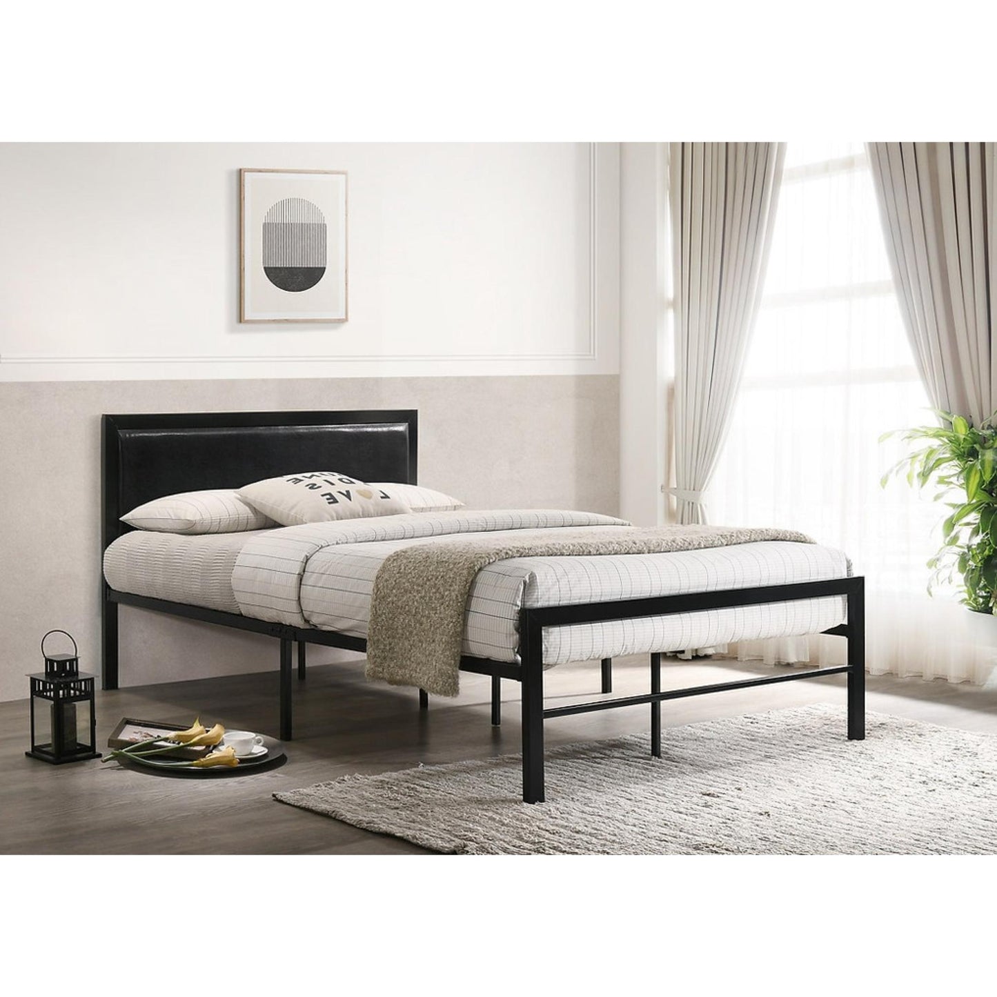Twin Metal Bed IF 142 - White / Black