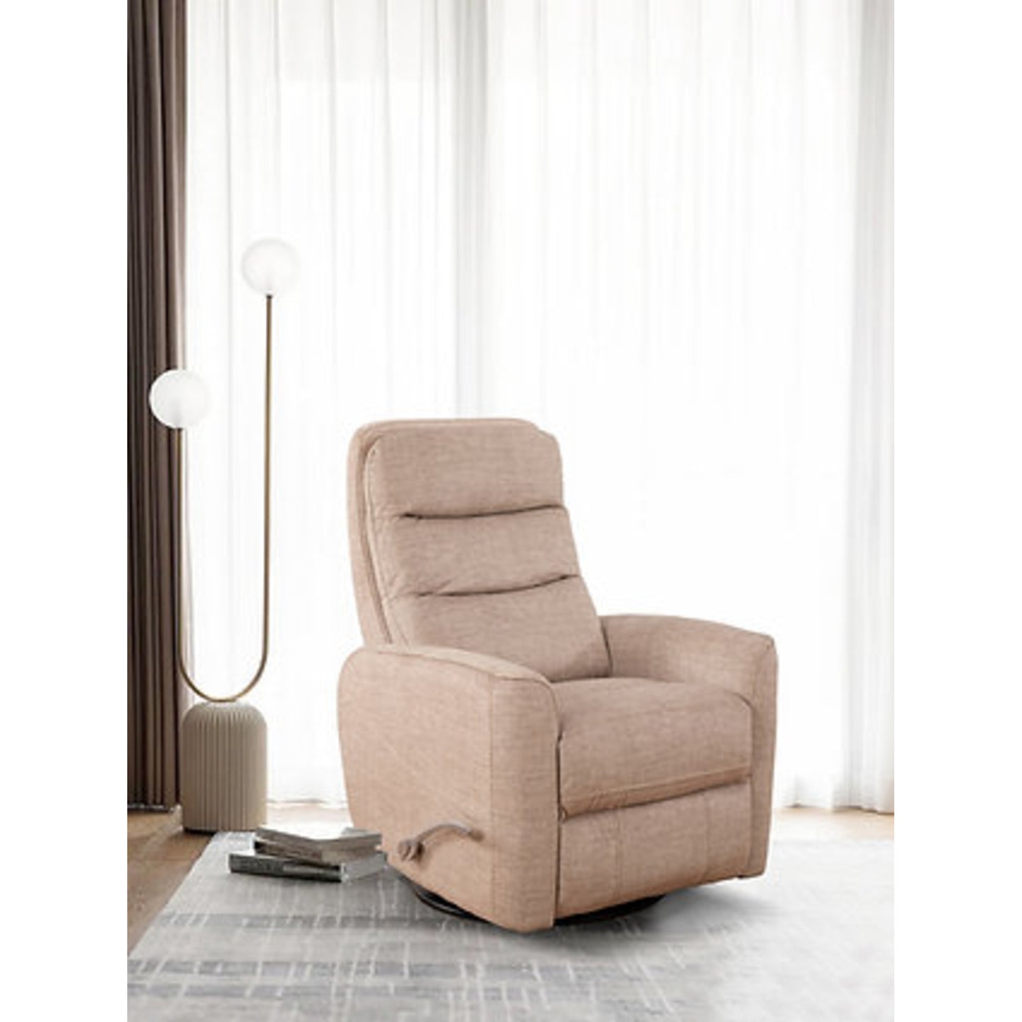 Pearl Fabric Manual Recliner Chair IF 6321