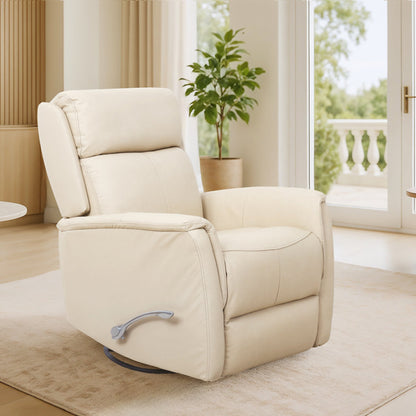 IF-6384 Leather Match Rocker Recliner - Ivory