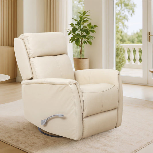 IF-6384 Leather Match Rocker Recliner - Ivory