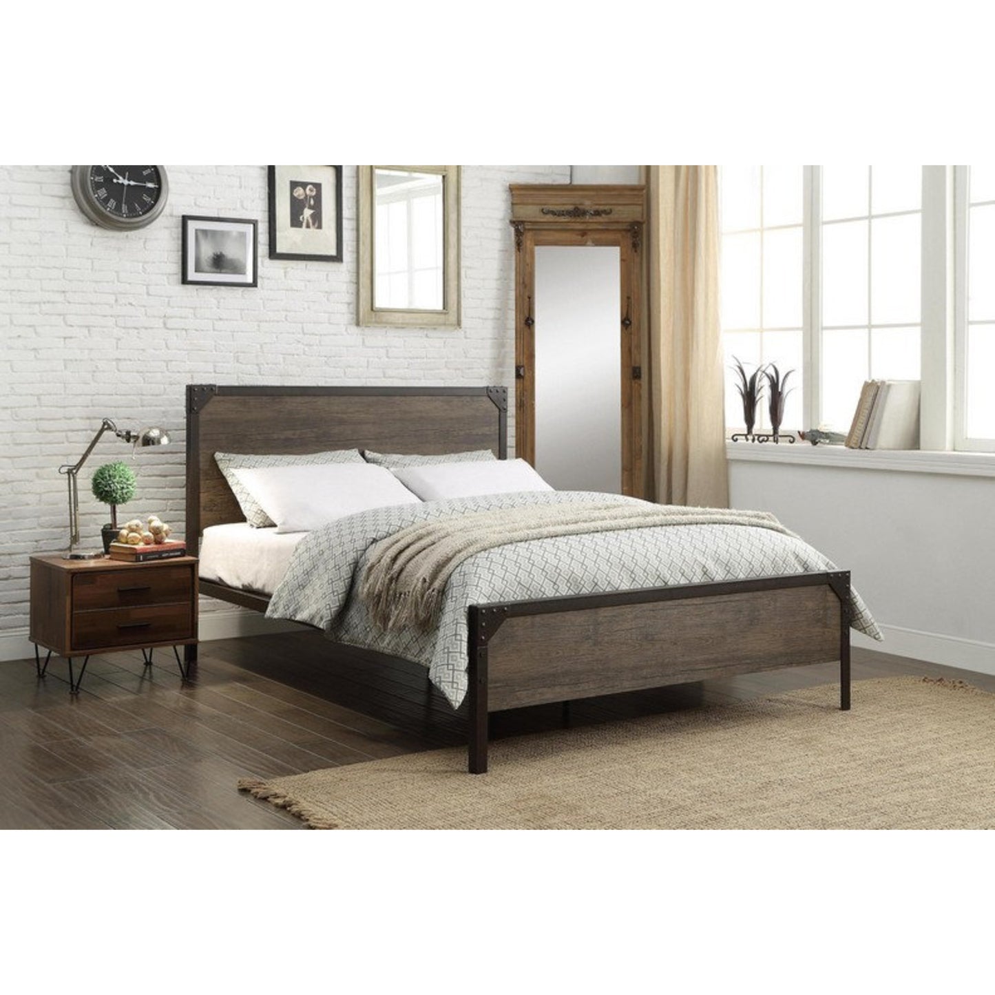 Wood Panel Platform Bed IF 5220