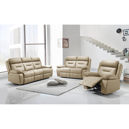Infinity 3pc Power Recliner Set IF 8110  (Leather Match) - Black / Beige