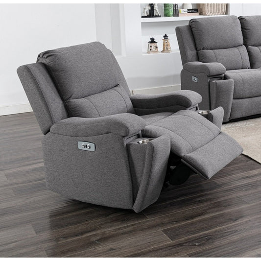 Grey Fabric Power Recliner Chair IF 8030