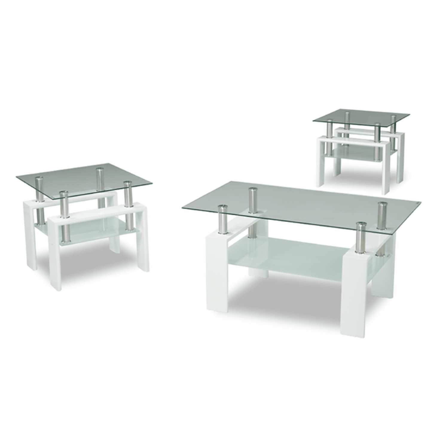 White 3pc Coffee Table Set IF 2013