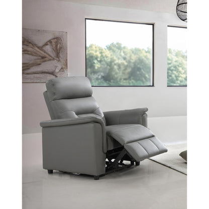 IF-8141 Leather Match Power Recliner - Light Grey