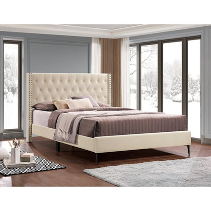 Full Diamond Pattern Platform Bed IF 5593 - Crème / Grey