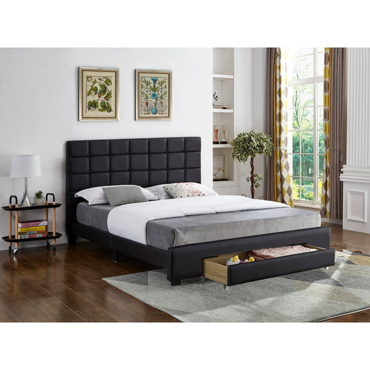 Queen Black PU Storage Platform Bed IF 5490