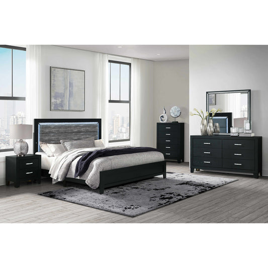 Reid Double / Queen 6pc Bedroom Set - Black