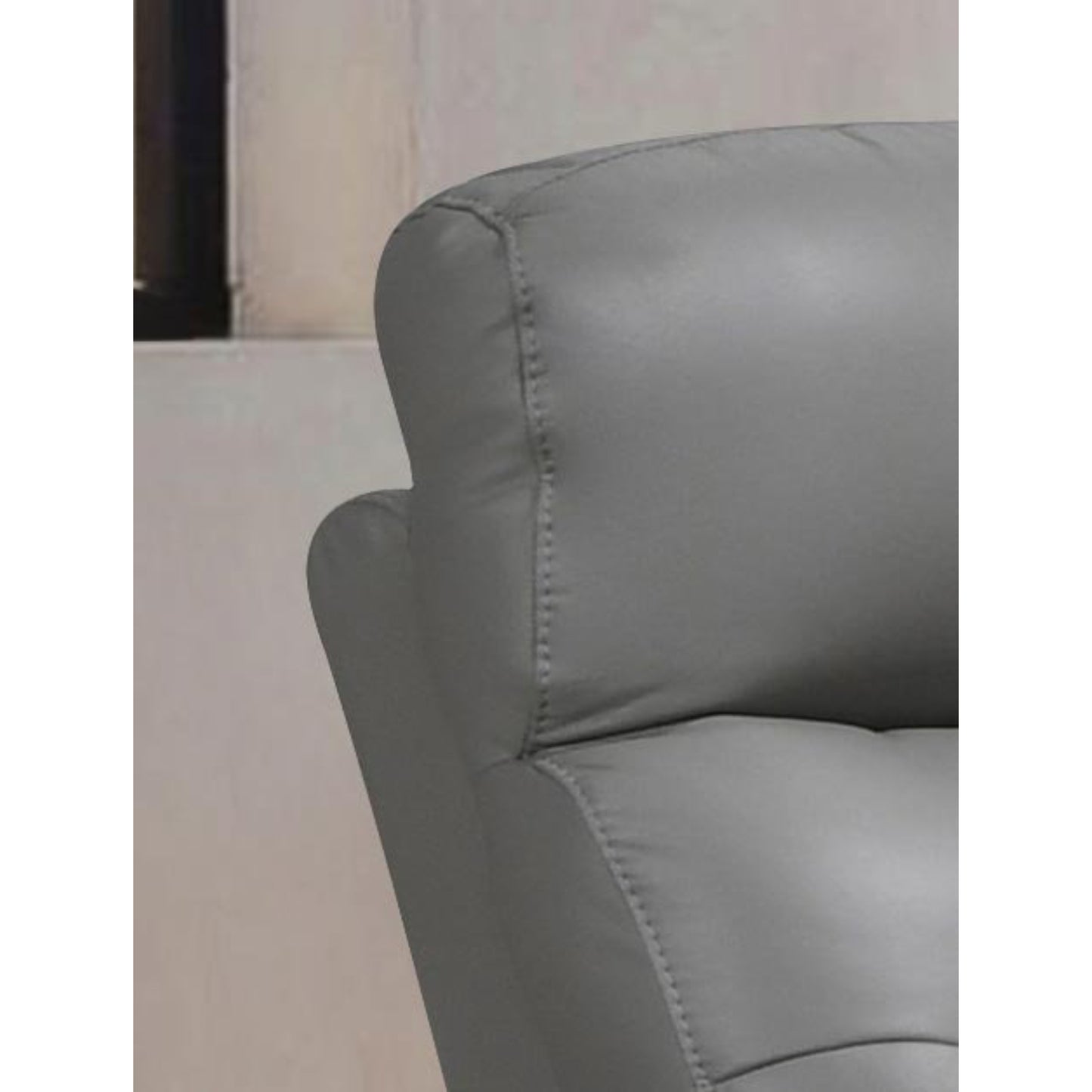 IF-8141 Leather Match Power Recliner - Light Grey