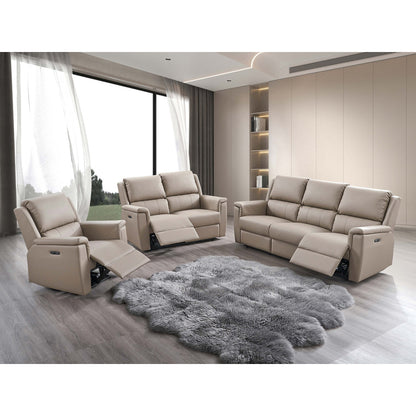 3pc Stone Power Recliner Set IF 8150 (PU Leather)