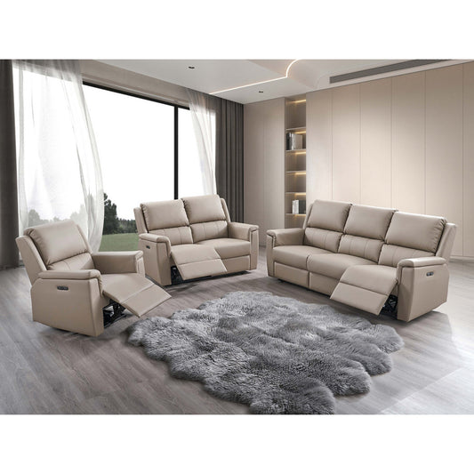 3pc Stone Power Recliner Set IF 8150 (PU Leather)